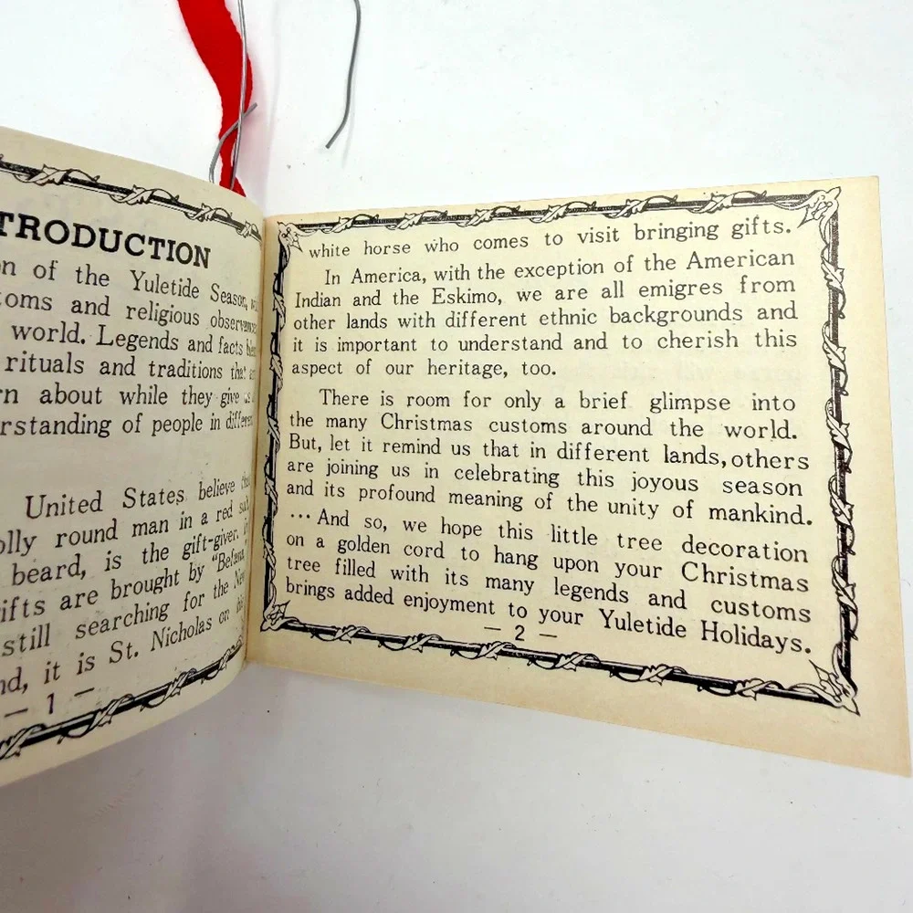 Kurt S Adler Christmas Around the World Miniature Book Ornament Santa 1979